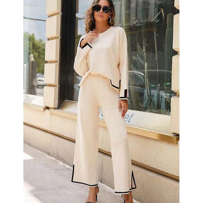 Elle — Women's Suit Set with Wide-Leg Pants for Elegance