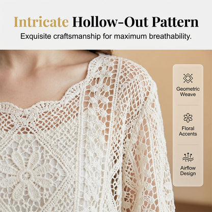 Summer Wrap – Airy Crocheted Beachwear with Flowing Sleeves