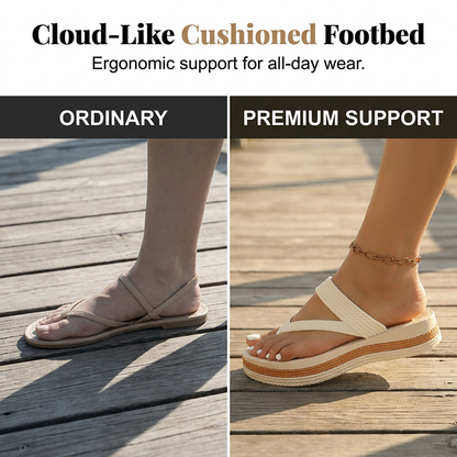 Maria – Woven Platform Toe Thongs for Women with Cloud Cushioning