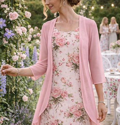 Olivia – Women's Two-Piece Set Made of Chiffon with Cardigan