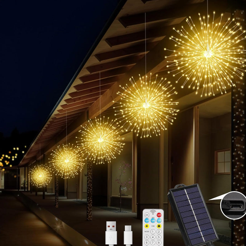 LumaFlares — Solar Firework Lights | 50% OFF