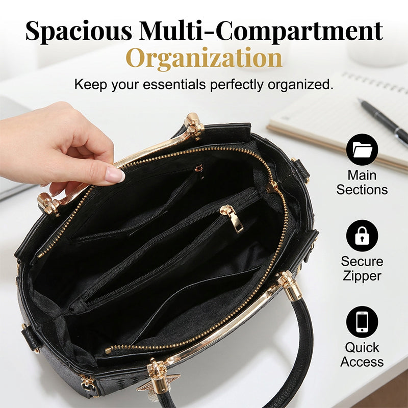 Claire — Stylish PU Leather Handbag with Quilted Pattern