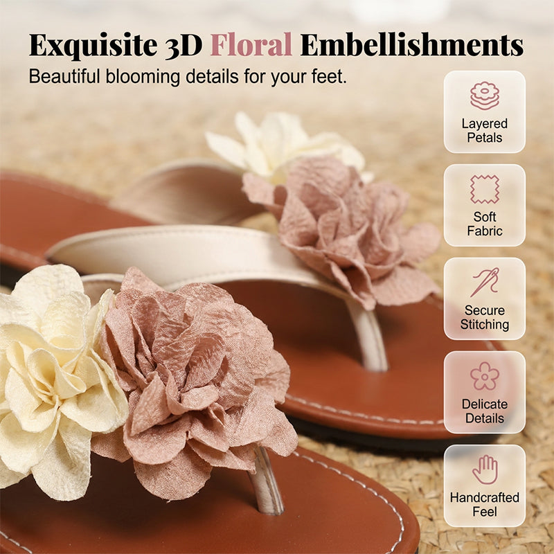 Mia — Lightweight Sandals with Floral Pattern and Padded Sole