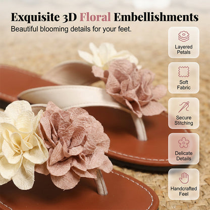 Mia — Lightweight Sandals with Floral Pattern and Padded Sole