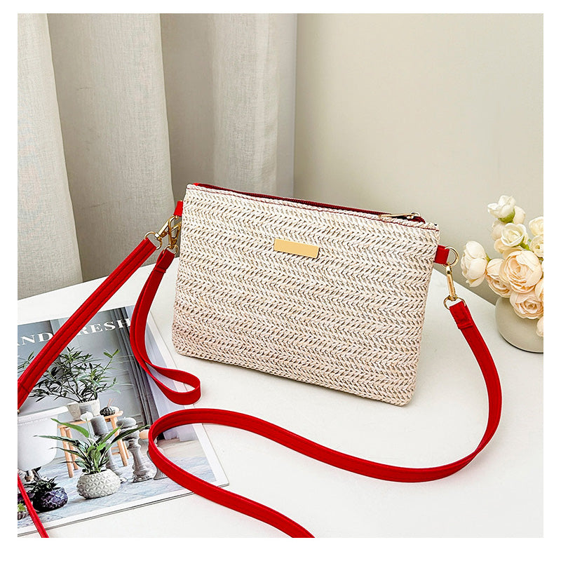 Ava – Braided Shoulder Clutch with Metallic Shine