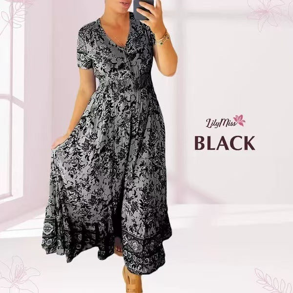 Isla – Flattering Summer Dress with V-Neckline Made of Stretch Cotton