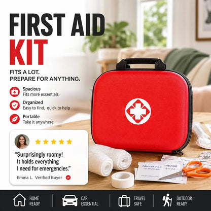 Portable first aid kit for home use - 26-piece set — Instant Calm, Total Control