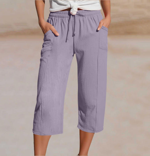 Ava – Lightweight pants made from a linen-cotton blend with adjustable waistband