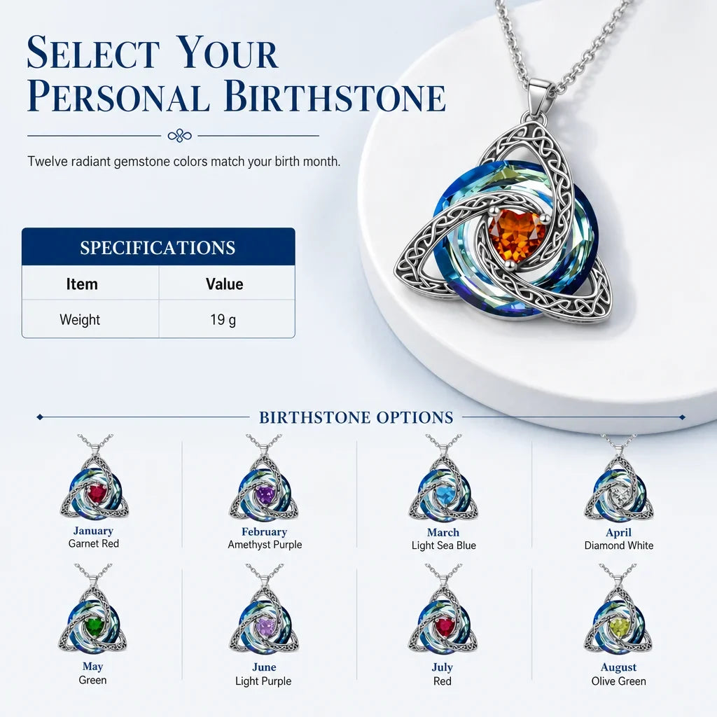 LunaKnot — Celtic Birthstone Pendant Necklace | 50% OFF