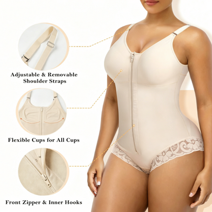Heather – Women's 360° Waist-Shaping Bodysuit with Adjustable Straps