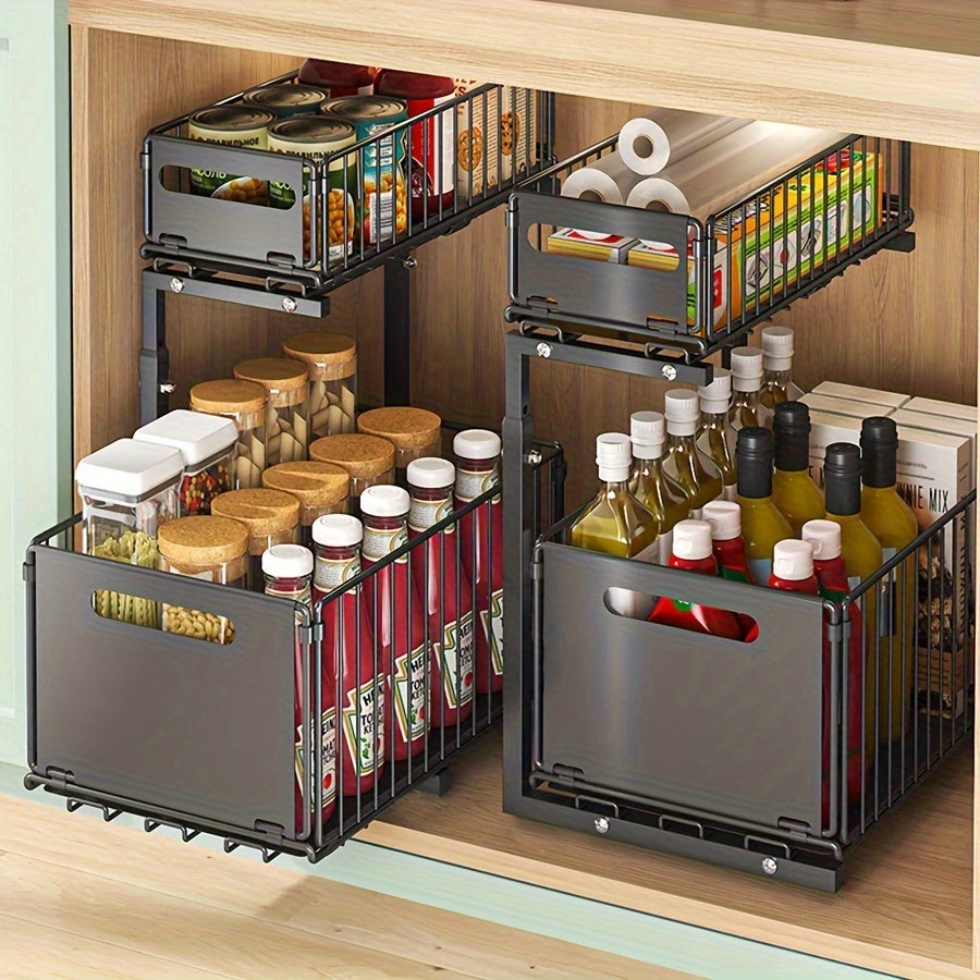 GlideNest Two-Stage Extendable Organizer – Effortless Access, Complete Calm