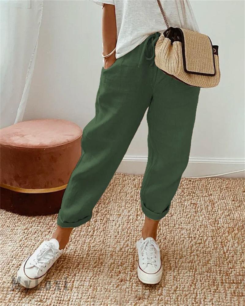 Jenny – Women's Pants made from Cotton-Linen Blend, Casual