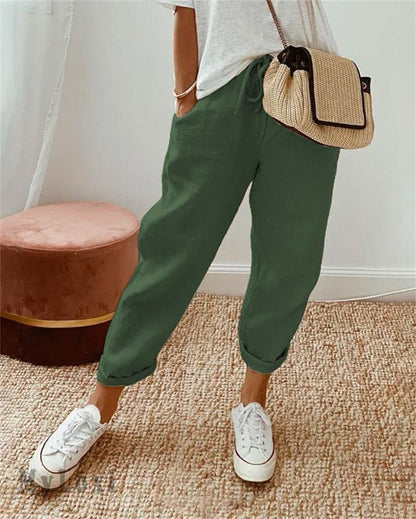 Jenny – Women's Pants made from Cotton-Linen Blend, Casual