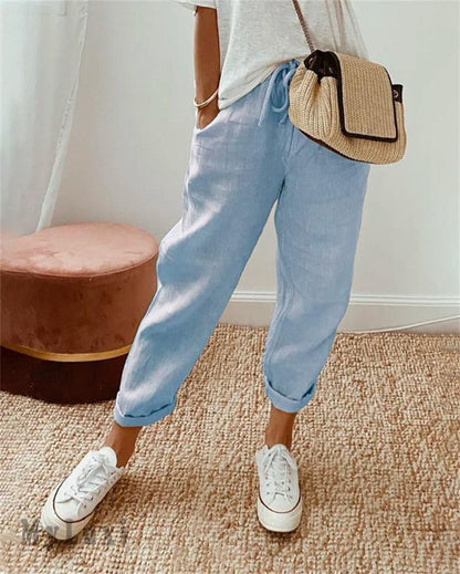 Jenny – Women's Pants made from Cotton-Linen Blend, Casual