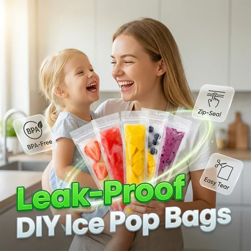 ChillZip 50pcs — Self-Sealing Ice Pop Bags | 50% OFF