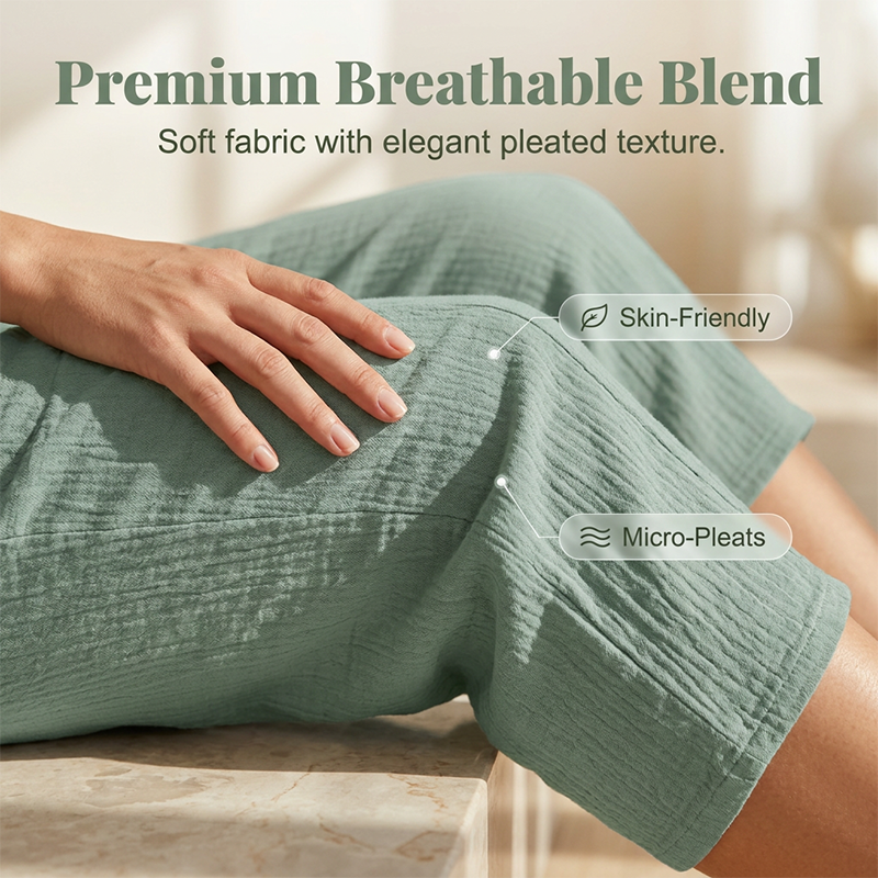 Ava – Lightweight pants made from a linen-cotton blend with adjustable waistband