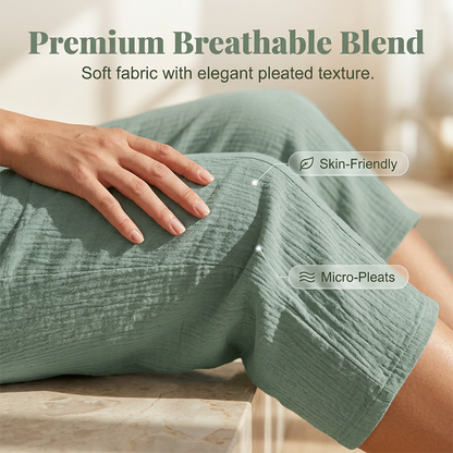 Ava – Lightweight pants made from a linen-cotton blend with adjustable waistband
