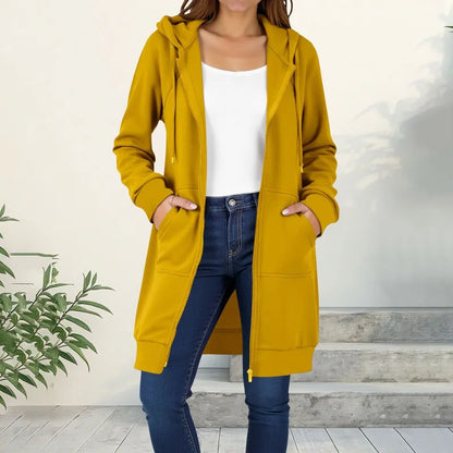 Elise — Full-Zip Long Hoodie Coat | 50% OFF