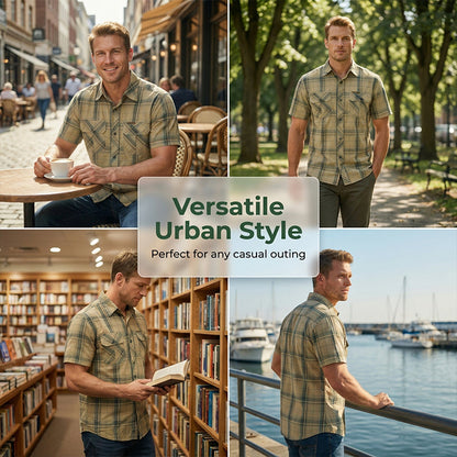 Emma – Short Sleeve Checkered Casual Shirt with Breathable Fabric