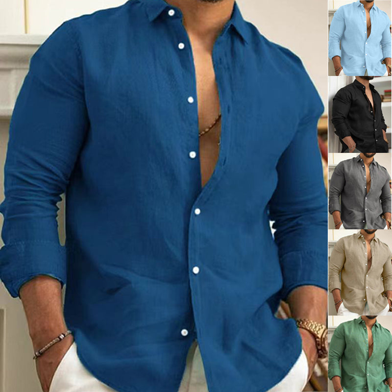 Leg – Men's shirt made from cotton-linen blend with breathable comfort