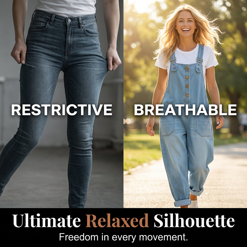 Maria – Casual-fitting denim overalls with adjustable buckles