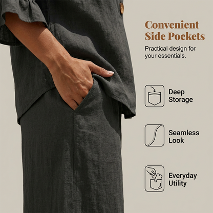 Heidi – Women's Lounge Set Made of Soft Cotton Blend with Ruched Sleeves
