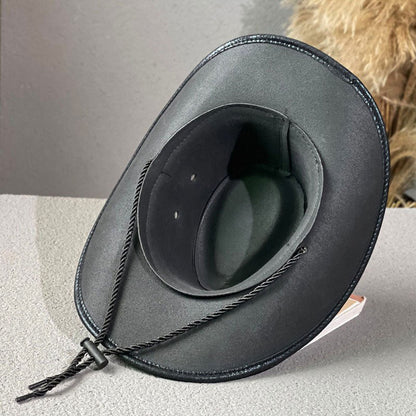 Laramie — Wide Brim Cowboy Hat with Adjustable Strap
