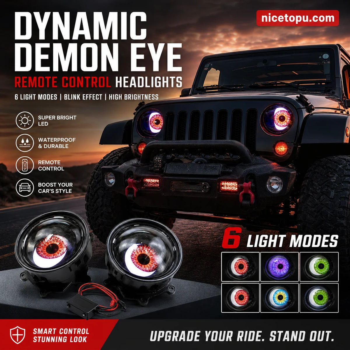 RadiantFury — Fierce Glow LED Headlights 1pc  | 50% OFF