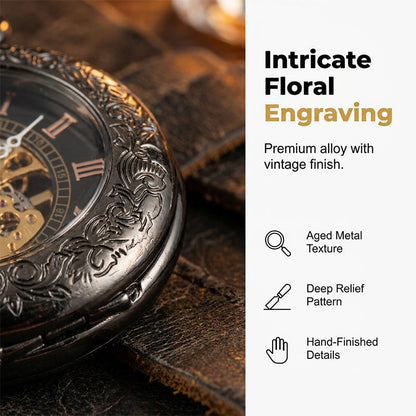Mechanical pocket watch with spider web pattern — Own timeless boldness