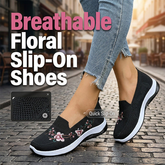 Ava – Lightweight, Breathable Mesh Shoes with Floral Pattern