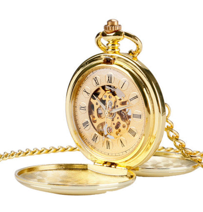 Mechanical pocket watch with spider web pattern — Own timeless boldness