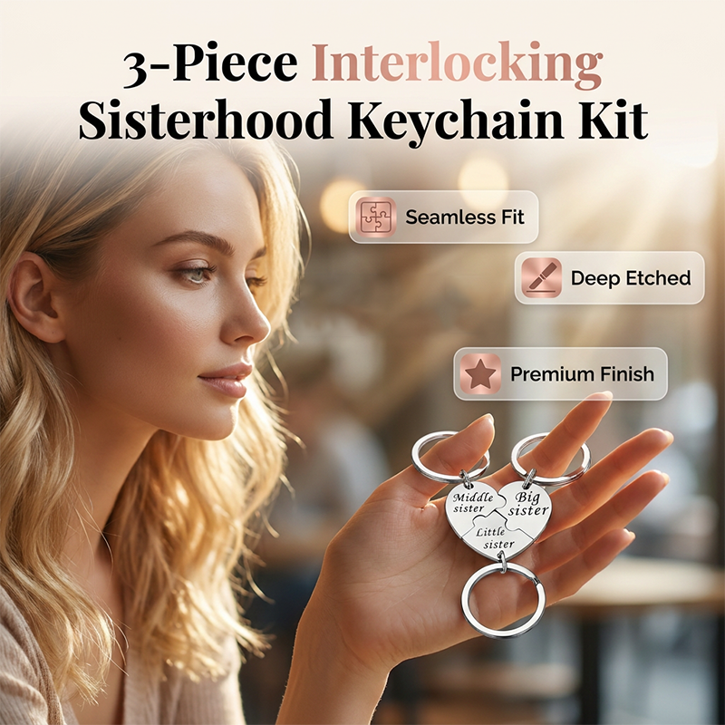 Connected Sister Keychain Set – Unbreakable Bond, Lasting Love