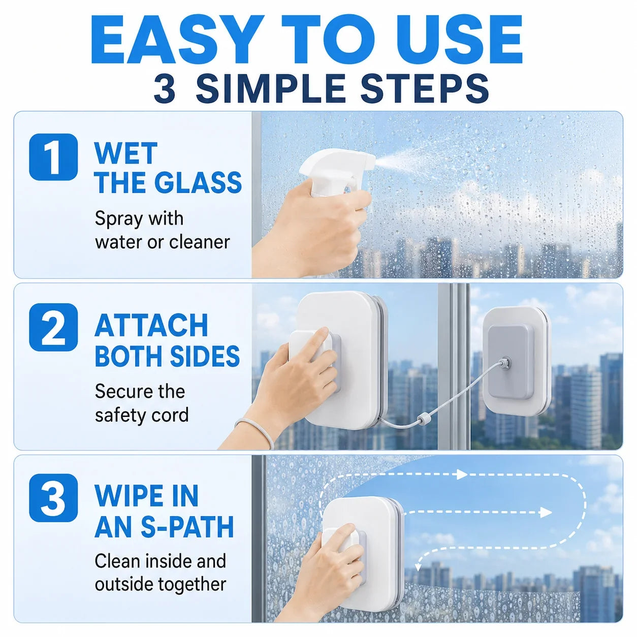 CrystalMist Magnetic Cleaner — Sparkling Windows, Effortless Speed