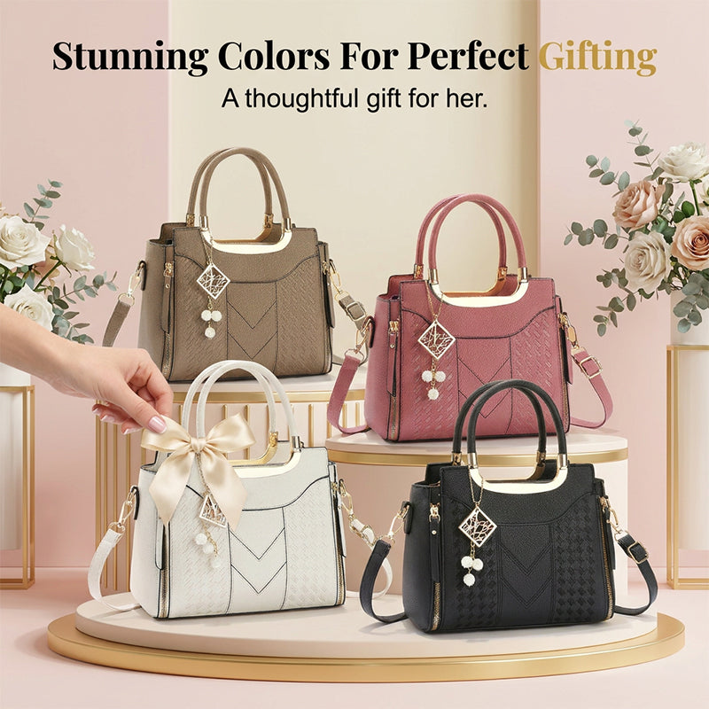 Claire — Stylish PU Leather Handbag with Quilted Pattern