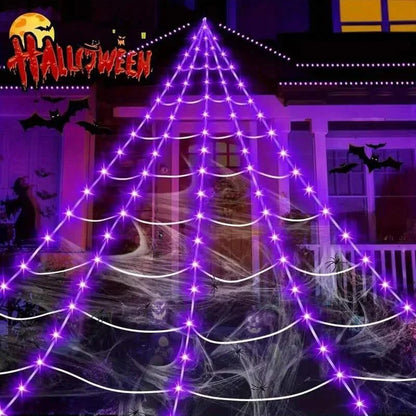 GlowSpell Spider Web Lights — Ignite Spooky Thrills