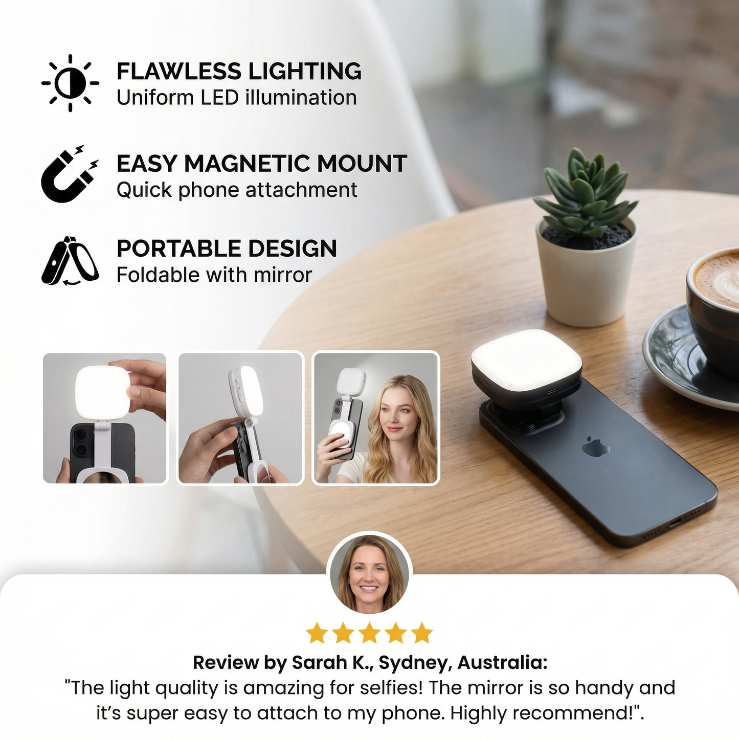 LumaCharm — Selfie Glow Light | 50% OFF