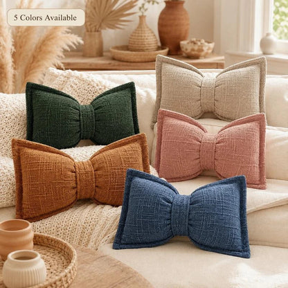 Bow Plush Throw Pillow — Cozy Elegance Instantly