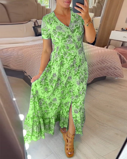 Isla – Flattering Summer Dress with V-Neckline Made of Stretch Cotton