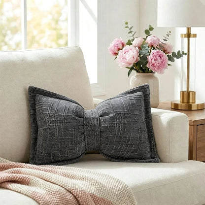 Bow Plush Throw Pillow — Cozy Elegance Instantly