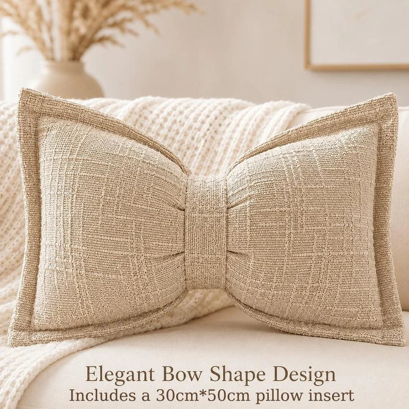 Bow Plush Throw Pillow — Cozy Elegance Instantly
