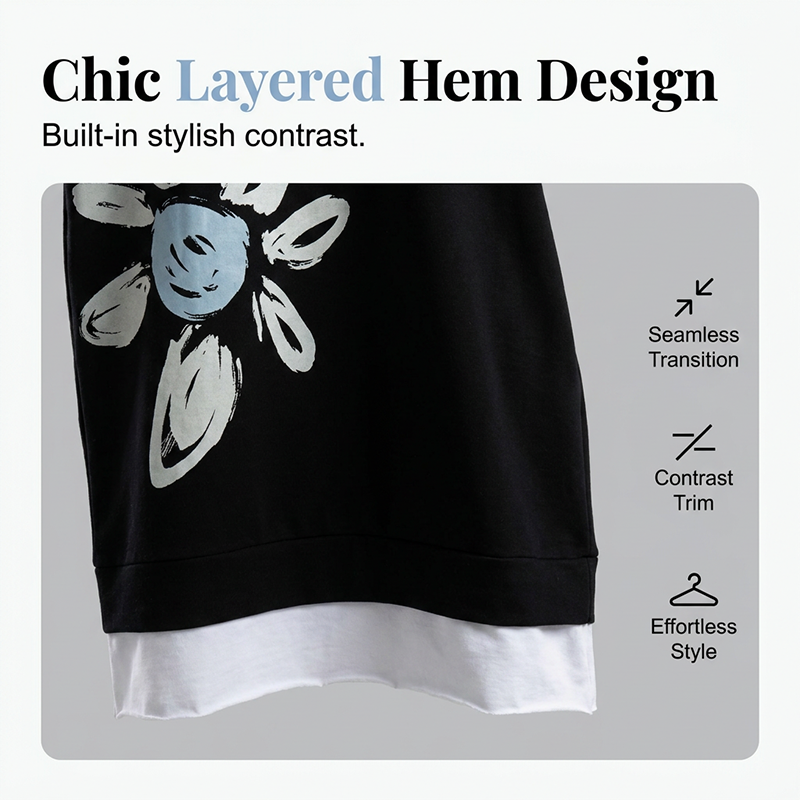 Heidi – Two-Piece Knitted Dress with Floral Pattern and Loose Fit