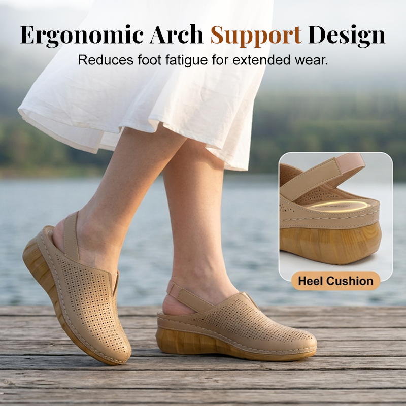 Ava – Perforated Wedge Sandals with Straps for All-Day Comfort