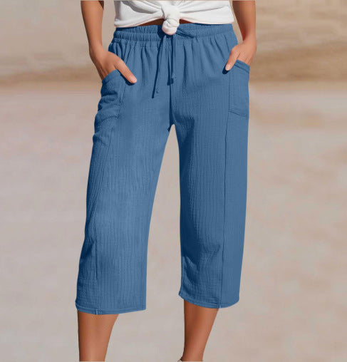 Ava – Lightweight pants made from a linen-cotton blend with adjustable waistband