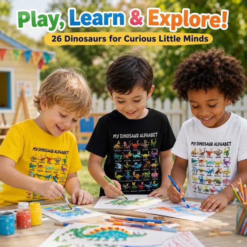 Dinosaur Alphabet Tee — Comfortable Learning Fun