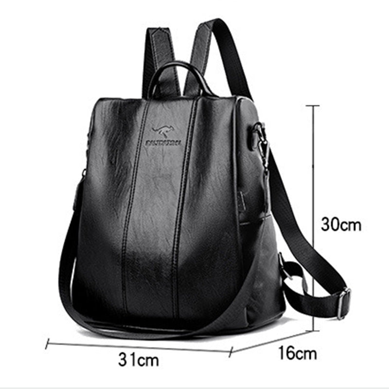 Hugo – Elegant PU Leather Backpack with Smart Compartments