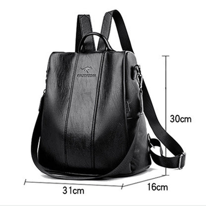 Hugo – Elegant PU Leather Backpack with Smart Compartments
