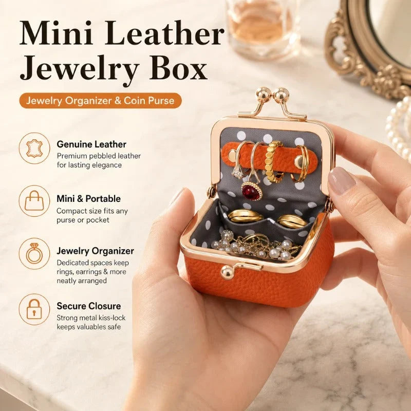 Genuine Pebble Grain Leather Treasure Box — Protects Precious Moments