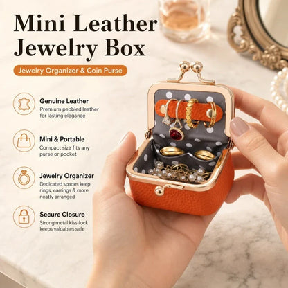 Genuine Pebble Grain Leather Treasure Box — Protects Precious Moments