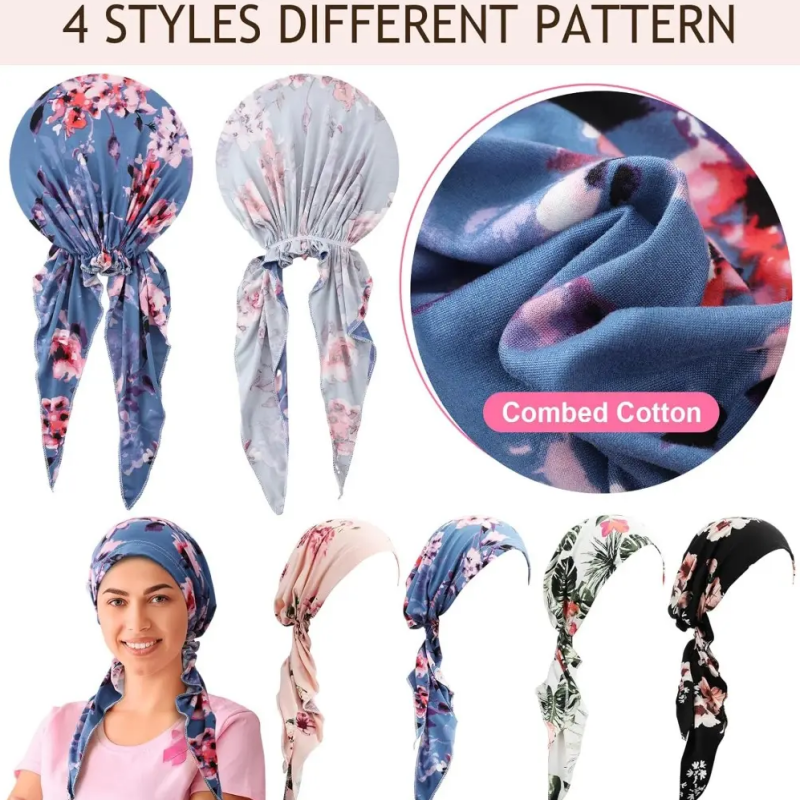 Ava — Floral Pre-Tied Headscarf with Soft Comfort