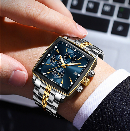 VeroLuxe Square Chronograph — Command Confidence Instantly